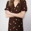 Button-up puff-sleeve mini dress Button-up puff-sleeve mini dress