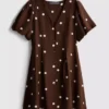 Button-up puff-sleeve mini dress Button-up puff-sleeve mini dress