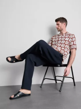 Coastal tile-print shirt