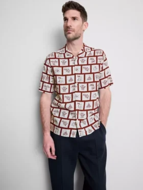 Coastal tile-print shirt