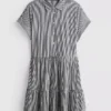Collared mini shirt dress Collared mini shirt dress