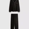 Contrast piping boyfriend pajamas Contrast piping boyfriend pajamas