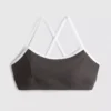 Contrast trim cross-back active crop top Contrast trim cross-back active crop top