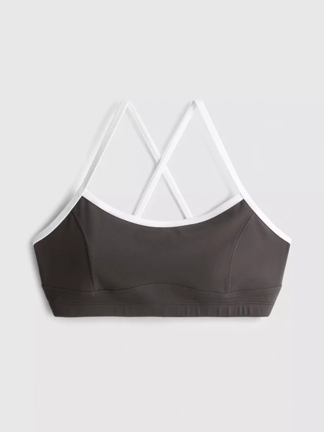 Contrast trim cross-back active crop top Contrast trim cross-back active crop top