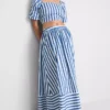 Cotton a-line striped maxi skirt Cotton a-line striped maxi skirt