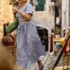 Cotton a-line striped maxi skirt Cotton a-line striped maxi skirt
