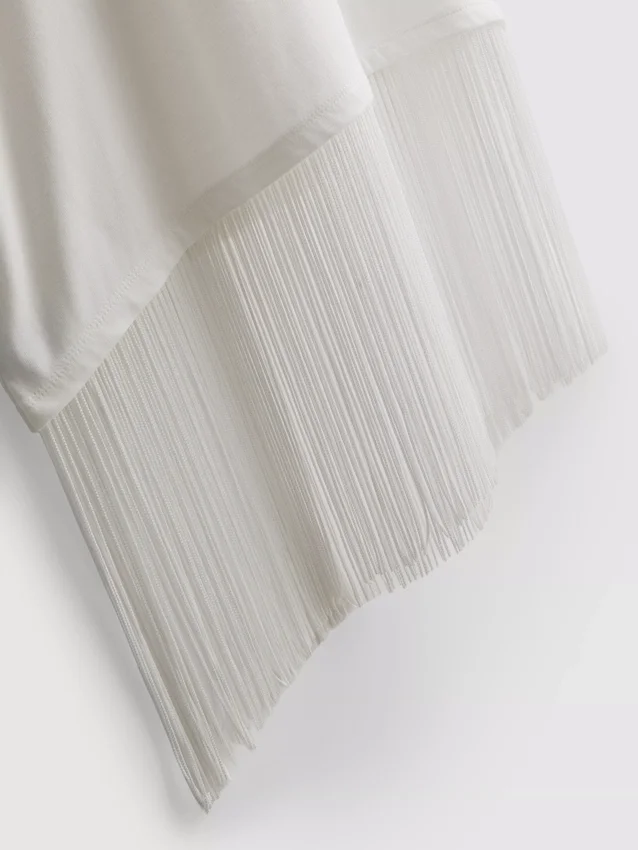 Cotton asymmetric fringe tee Cotton asymmetric fringe tee