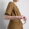 Cotton blend belted safari blazer Cotton blend belted safari blazer