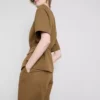 Cotton blend belted safari blazer Cotton blend belted safari blazer