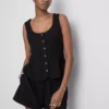Cotton-blend button-up vest Cotton-blend button-up vest
