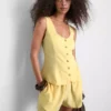 Cotton-blend button-up vest Cotton-blend button-up vest