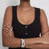 Cotton-blend button-up vest Cotton-blend button-up vest