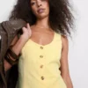 Cotton-blend button-up vest Cotton-blend button-up vest