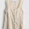 Cotton-blend button-up vest Cotton-blend button-up vest