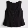 Cotton-blend button-up vest Cotton-blend button-up vest