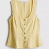 Cotton-blend button-up vest Cotton-blend button-up vest