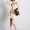 Cotton blend corset mini dress Cotton blend corset mini dress