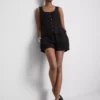 Cotton-blend elastic-waist shorts Cotton-blend elastic-waist shorts