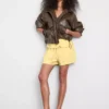 Cotton-blend elastic-waist shorts Cotton-blend elastic-waist shorts
