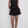 Cotton-blend elastic-waist shorts Cotton-blend elastic-waist shorts