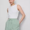 Cotton-blend elastic-waist shorts Cotton-blend elastic-waist shorts