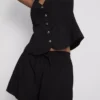 Cotton-blend elastic-waist shorts Cotton-blend elastic-waist shorts