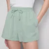 Cotton-blend elastic-waist shorts Cotton-blend elastic-waist shorts
