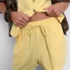 Cotton-blend elastic-waist shorts Cotton-blend elastic-waist shorts