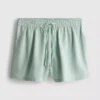 Cotton-blend elastic-waist shorts Cotton-blend elastic-waist shorts