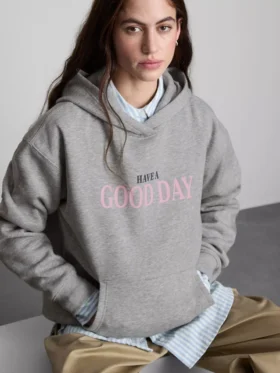 Cotton-blend graphic hoodie