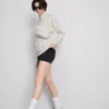 Cotton blend half-zip sweatshirt