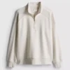 Cotton blend half-zip sweatshirt