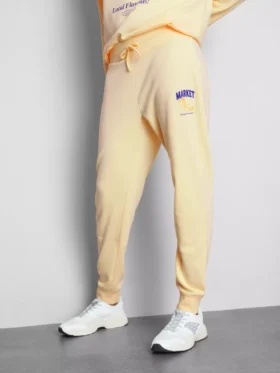 Cotton blend printed skinny joggers