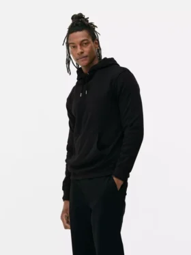 Cotton-blend pullover hoodie