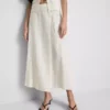 Cotton-blend side-tie midi skirt Cotton-blend side-tie midi skirt