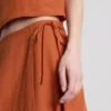 Cotton-blend side-tie midi skirt Cotton-blend side-tie midi skirt