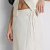 Cotton-blend side-tie midi skirt Cotton-blend side-tie midi skirt