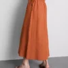 Cotton-blend side-tie midi skirt Cotton-blend side-tie midi skirt