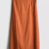 Cotton-blend side-tie midi skirt Cotton-blend side-tie midi skirt
