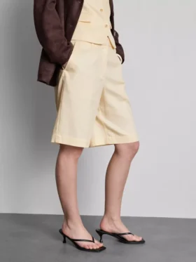 Cotton-blend tailored bermuda shorts