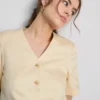 Cotton-blend tailored short-sleeve blazer Cotton-blend tailored short-sleeve blazer