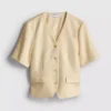 Cotton-blend tailored short-sleeve blazer Cotton-blend tailored short-sleeve blazer