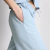 Cotton-blend wide-leg pants