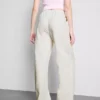 Cotton-blend wide-leg pants