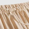 Cotton-blend wide-leg pants