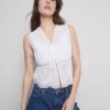 Cotton broderie tie front top Cotton broderie tie front top