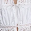 Cotton broderie tie front top Cotton broderie tie front top