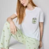 Cotton crew neck printed pajamas Cotton crew neck printed pajamas