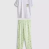 Cotton crew neck printed pajamas Cotton crew neck printed pajamas