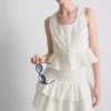 Cotton cropped cutwork cami top Cotton cropped cutwork cami top